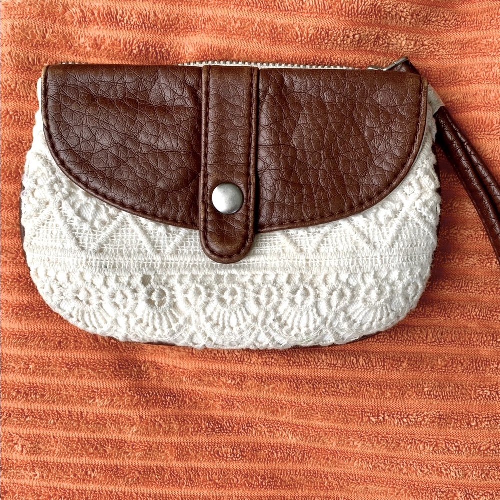 Aeropostale Leather and Lace Wristlet